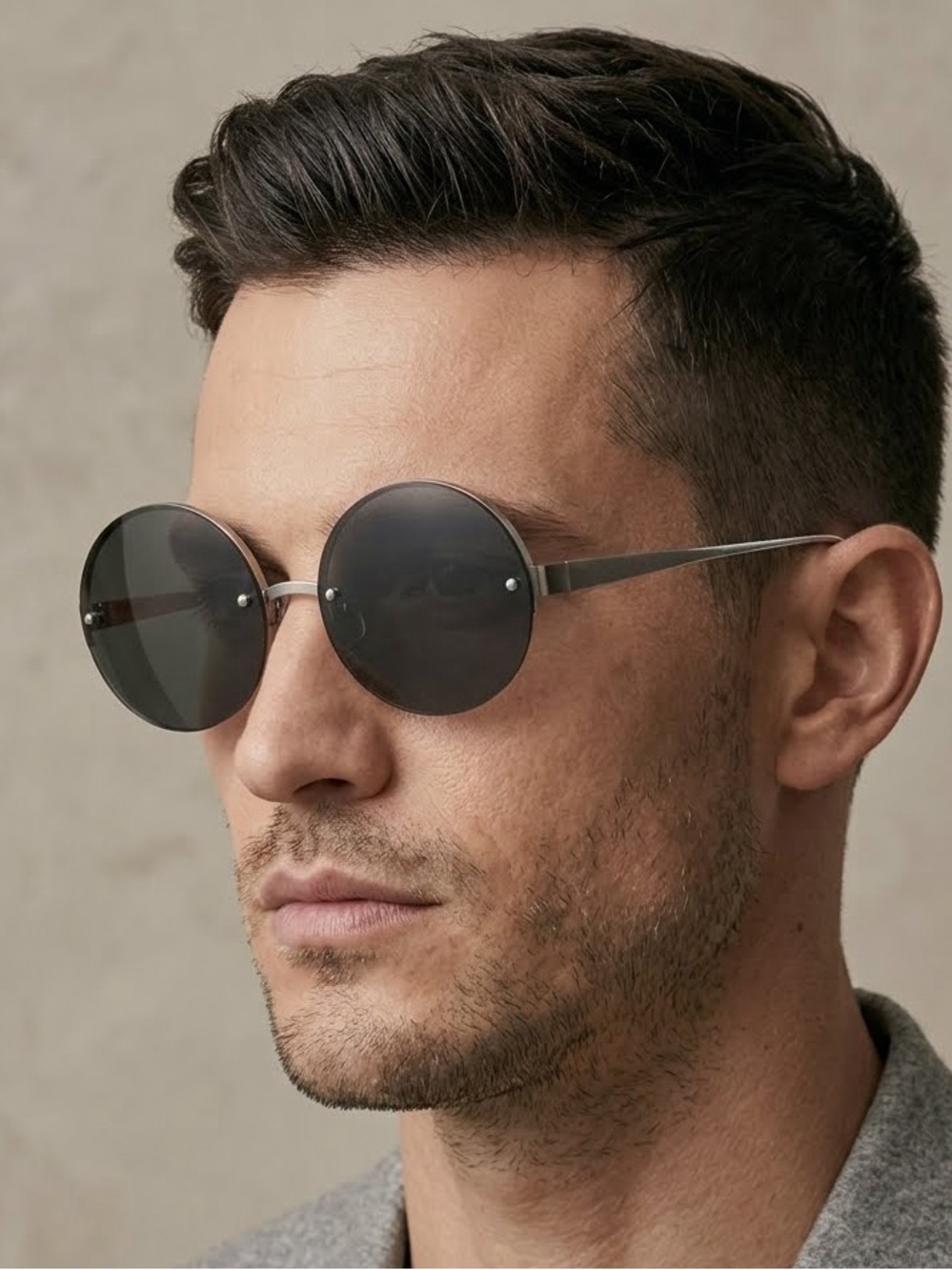 NWT Linda Farrow 313 Round Sunglasses Rare C10 Matt Gold Silver Grey Archival